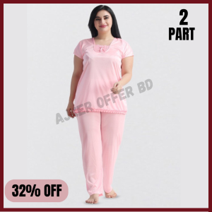 Pink color 2 Part Nighty