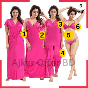 Misti color 6 Part (ধুতি) Nighty