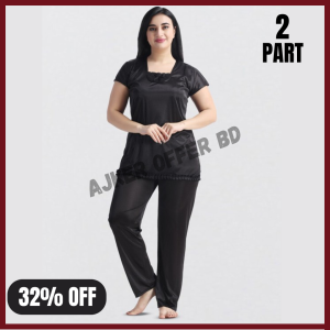 Black color 2 Part Nighty