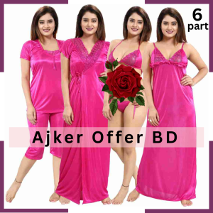 Misti color 6 Part  (3 Quater) Nighty