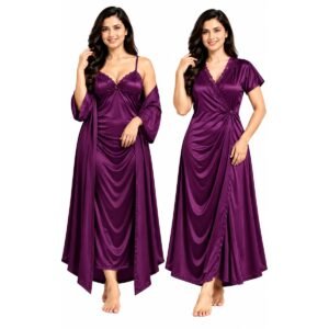পার্পল ২ পিস নাইটি – ম্যাচিং বিকিনি ফ্রি